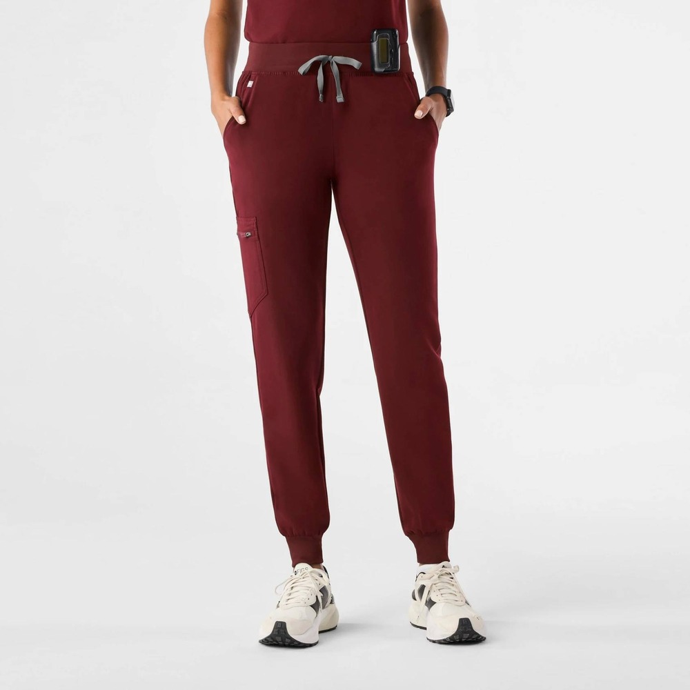 FIGS Zamora Burgundy Jogger Scrub Pants Women's Small